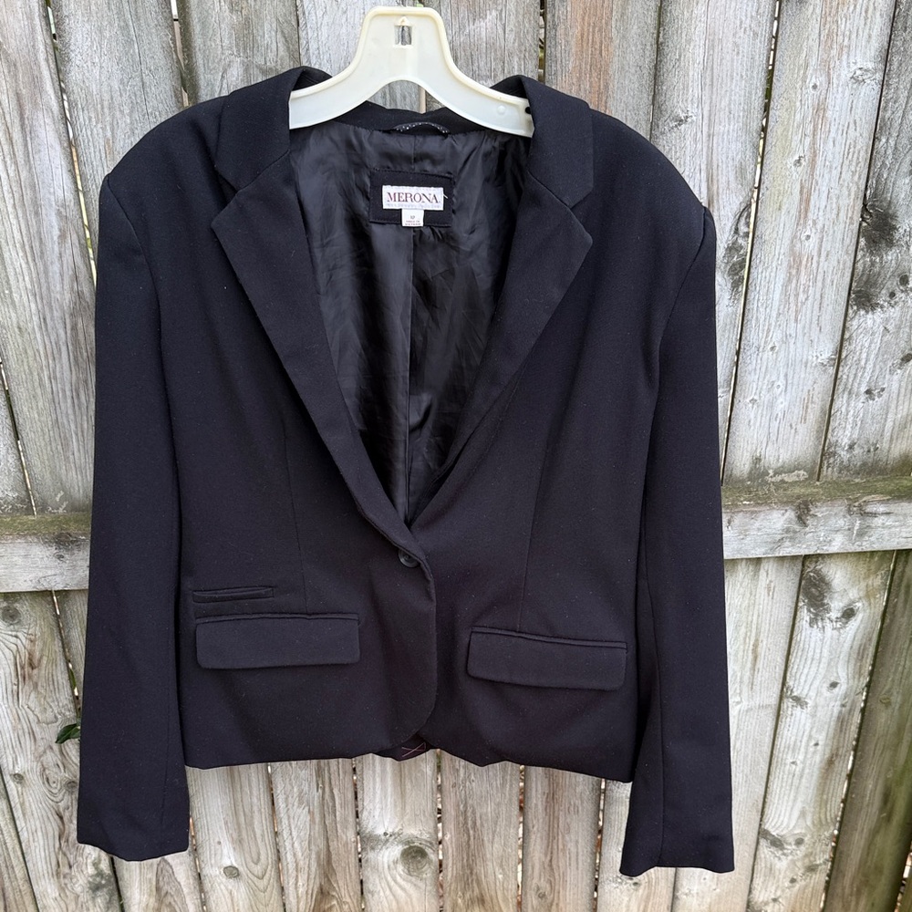 FREE w/purchase Merona Target Black Blazer one button pockets 12